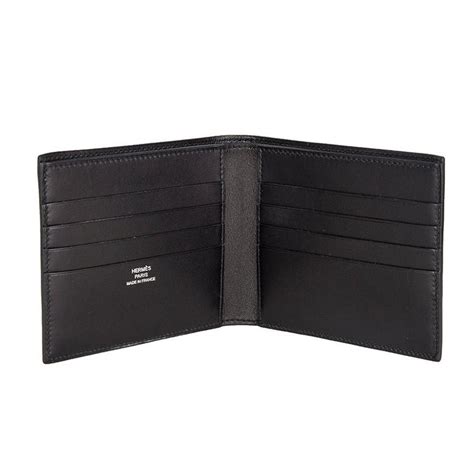 hermes leather wallet black|Hermes wallet on a chain.